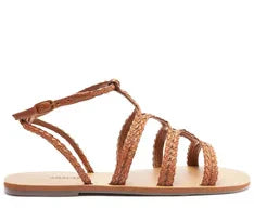 Sandália Gladiadora Tiras Boho Marrom