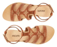 Sandália Gladiadora Tiras Boho Marrom