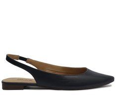 Sapatilha Slingback Feminina Azul Navy Bico Fino Elegante Confortável