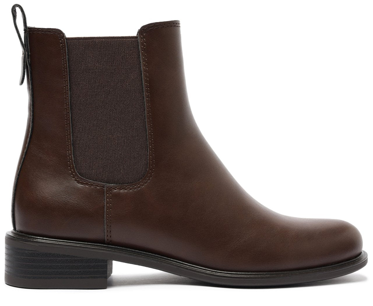 Bota Cano Curto Chelsea Marrom Feminina Com Salto Baixo
