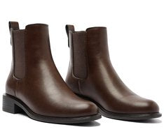 Bota Chelsea Cano Curto Marrom Com Solado Emborrachado Feminina