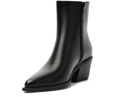 Bota Chelsea Preta com Salto Bloco Baixo e Cano Curto Feminina