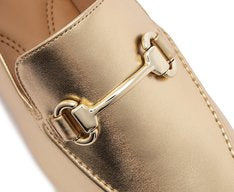 Mocassim Feminino Bridão Essencial Dourado com Bridão Metálico