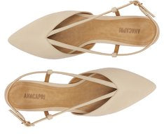 Sapatilha Slingback Salto Bloco Lisa Branca Conforto Elegante Feminina