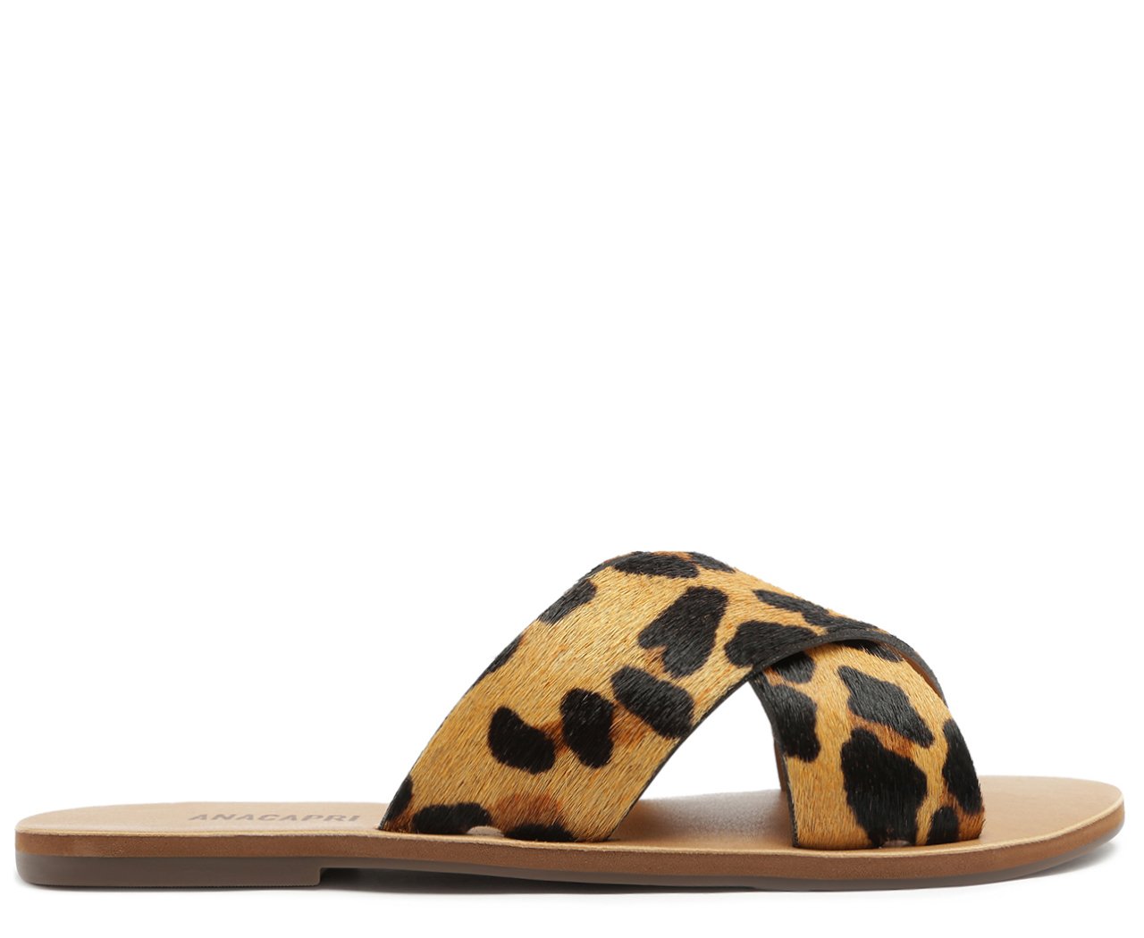 Rasteira Feminina Couro Tiras Cruzadas Estampa Onça Animal Print