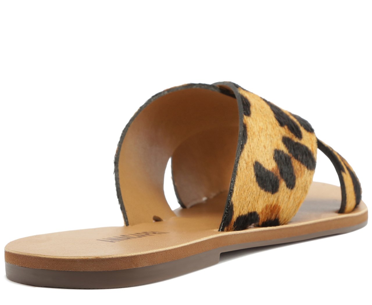 Rasteira Feminina Couro Tiras Cruzadas Estampa Onça Animal Print