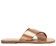 Rasteira Tiras Cruzadas Bronze