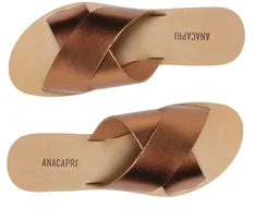 Rasteira Tiras Cruzadas Bronze