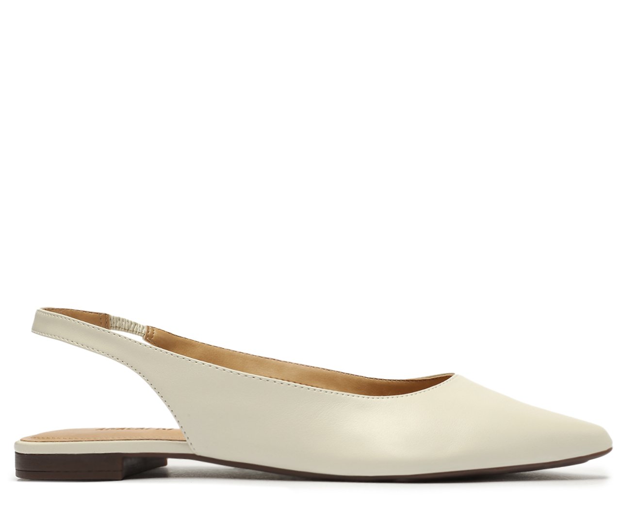Sapatilha Feminina Branca Slingback Bico Fino Verniz Elegante