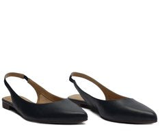 Sapatilha Slingback Feminina Azul Navy Bico Fino Elegante Confortável