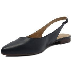 Sapatilha Slingback Feminina Azul Navy Bico Fino Elegante Confortável