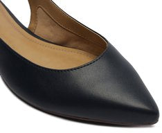 Sapatilha Slingback Feminina Azul Navy Bico Fino Elegante Confortável