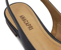 Sapatilha Slingback Feminina Azul Navy Bico Fino Elegante Confortável