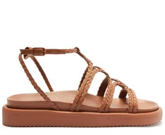 Papete Gladiadora Tiras Boho Marrom
