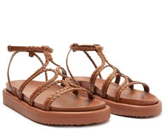 Papete Gladiadora Tiras Boho Marrom