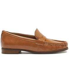 Mocassim Loafer Feminino Marrom Com Salto Rasteiro Confortável