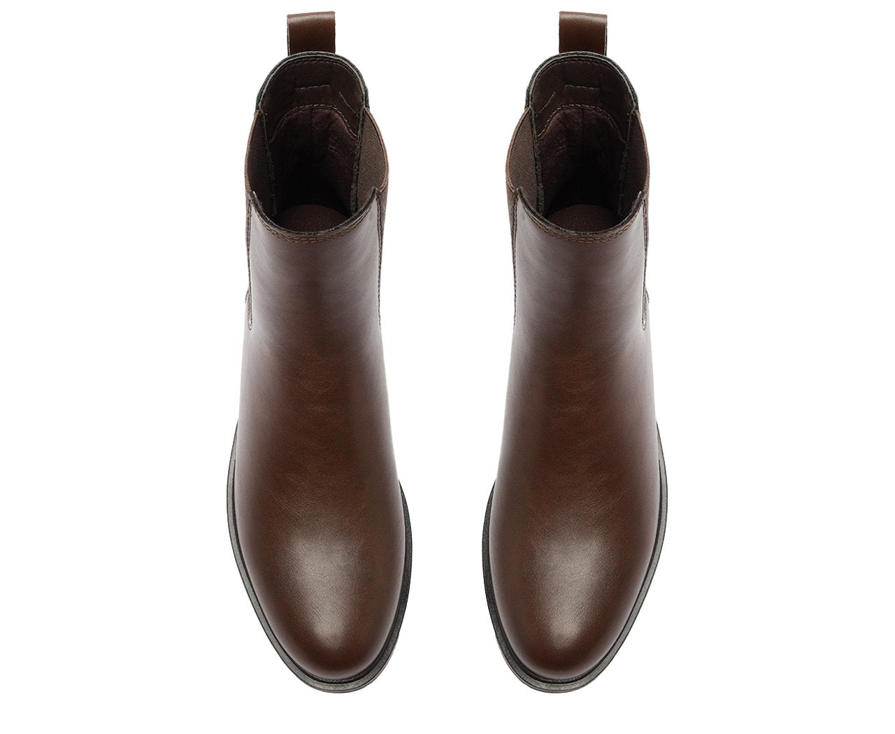 Bota Cano Curto Chelsea Marrom Feminina Com Salto Baixo