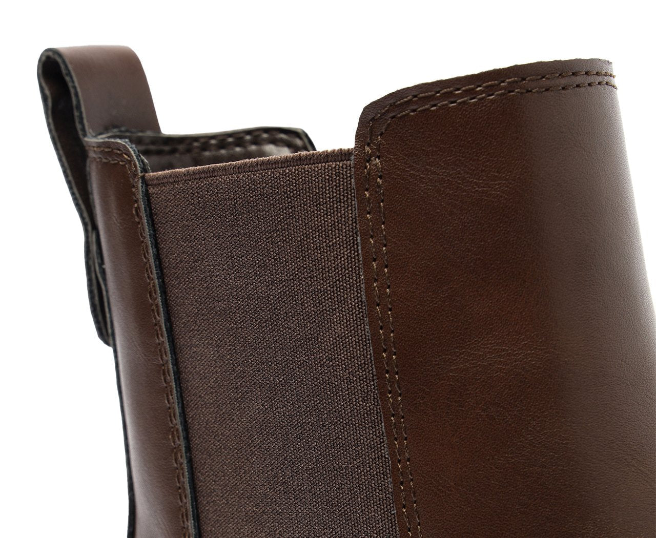 Bota Cano Curto Chelsea Marrom Feminina Com Salto Baixo
