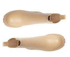 Bota Cano Médio Tratorada Nude com Elástico Lateral Confortável