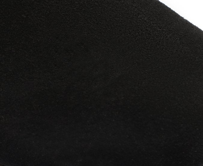 Mule Clog Acamurçada Feminina em Couro Preto com Maxi Fivela