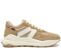 Tênis Sporty Mia Feminino Marrom e Branco com Solado Esportivo Leve