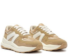 Tênis Sporty Mia Feminino Marrom e Branco com Solado Esportivo Leve