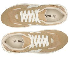 Tênis Sporty Mia Feminino Marrom e Branco com Solado Esportivo Leve
