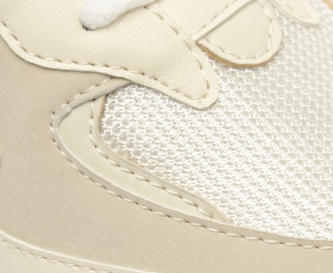 Tênis Feminino Sporty Mia Branco e Bege com Solado Leve