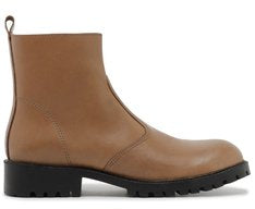 Bota Tratorada Feminina Couro Marrom Cano Curto Solado Flatform
