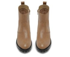 Bota Tratorada Feminina Couro Marrom Cano Curto Solado Flatform