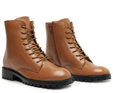 Bota Coturno Feminina Couro Marrom Cano Curto Salto Baixo