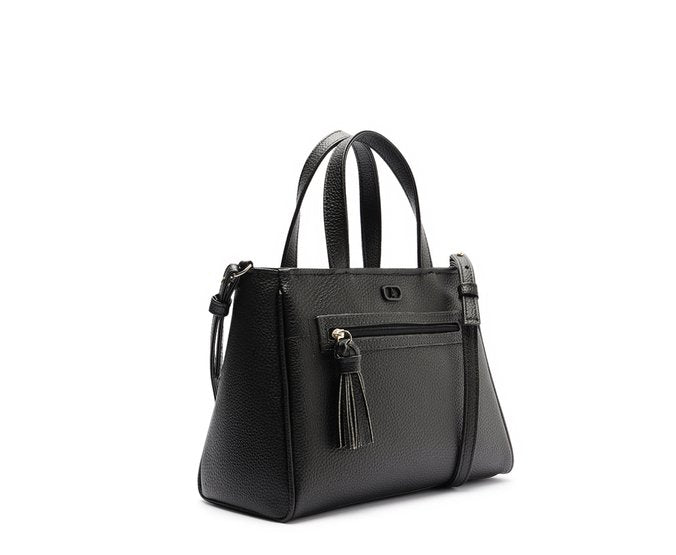 Bolsa Tote Média Bolso Frontal Barbicacho Preta
