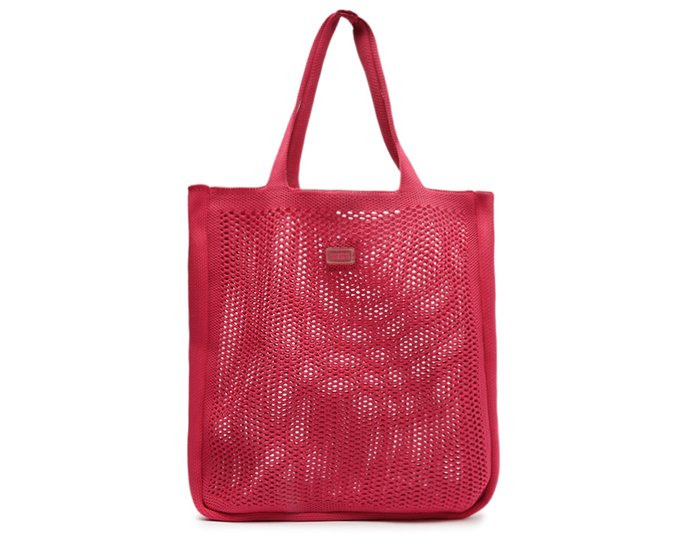 Bolsa Shopping Grande Knit Natural Rosa