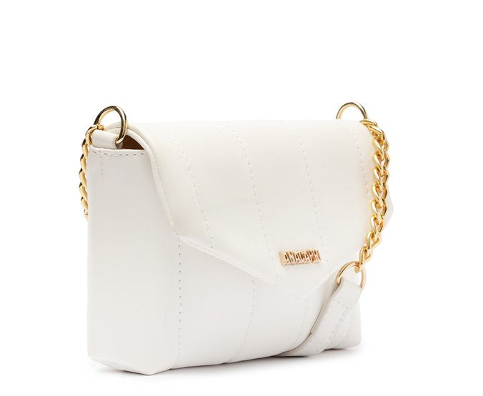 Bolsa Tiracolo Pequena Matelassê Flufy Branca