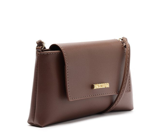 Bolsa Tiracolo Pequena Envelope Marrom