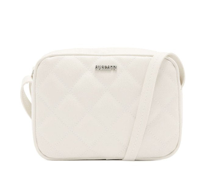 Bolsa Tiracolo Média Metalassê Triangular Branca