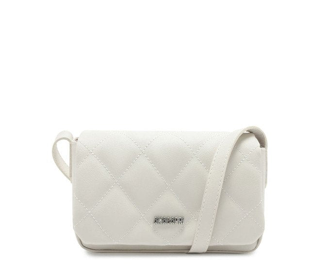 Bolsa Tiracolo Pequena Matelassê Triangular Envelope Branca