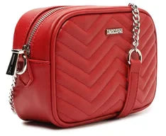 Bolsa Crossbody Média Vermelha Matelassê Zig Zag