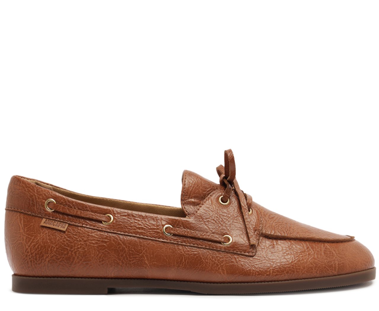 Mocassim Feminino Laço Boho Marrom Couro Sintético Confortável