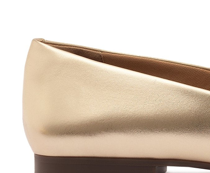 Mocassim Feminino Bridão Essencial Dourado com Bridão Metálico