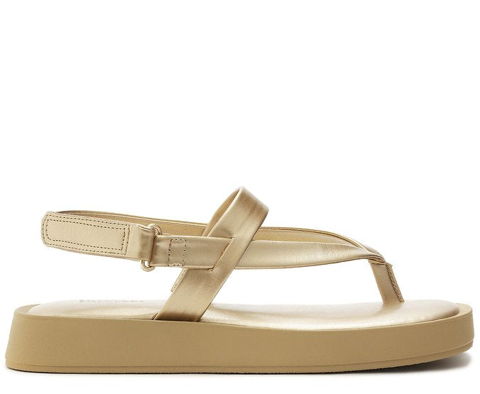 Sandália Flatform Alyssa Dourada