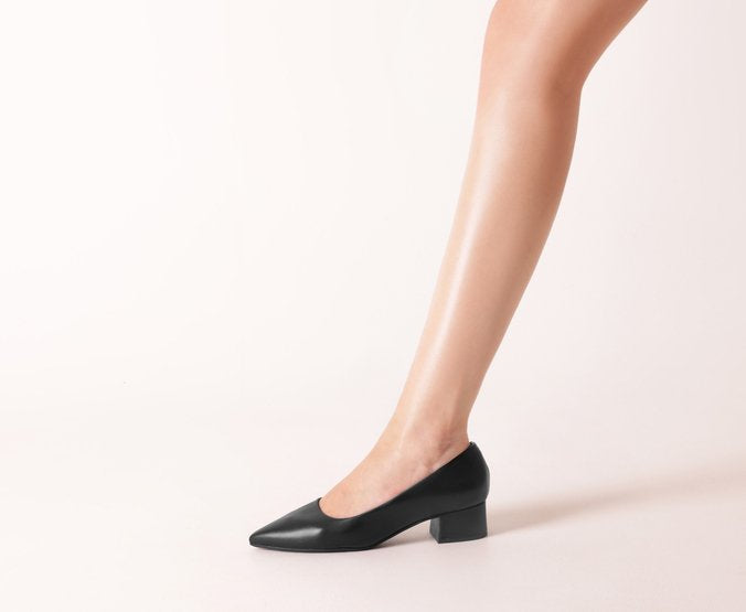 Sapatilha Feminina Salto Bloco Clássica Confortável Preta Elegante