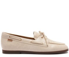 Mocassim Laço Boho Branco em Napa Texturizado com Solado Emborrachado