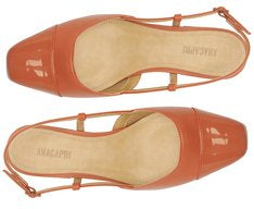 Sapatilha Slingback Feminina Salto Bloco Baixo Ponta Verniz Marrom Elegante