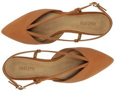Sapatilha Slingback Salto Bloco Lisa Marrom Conforto Estilo Urbano Boho