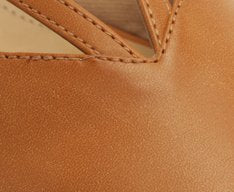 Sapatilha Slingback Salto Bloco Lisa Marrom Conforto Estilo Urbano Boho