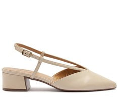 Sapatilha Slingback Salto Bloco Lisa Branca Conforto Elegante Feminina